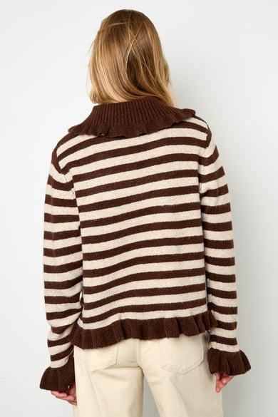 Polyester fiber (polyester) Knit cardigan Stripes Casual Fall/Winter  Clothes h5 Picture8